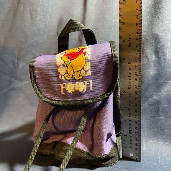 VTG 90s Disney Winnie the Pooh purple/black mini backpack NWOT - Picture 8 of 13